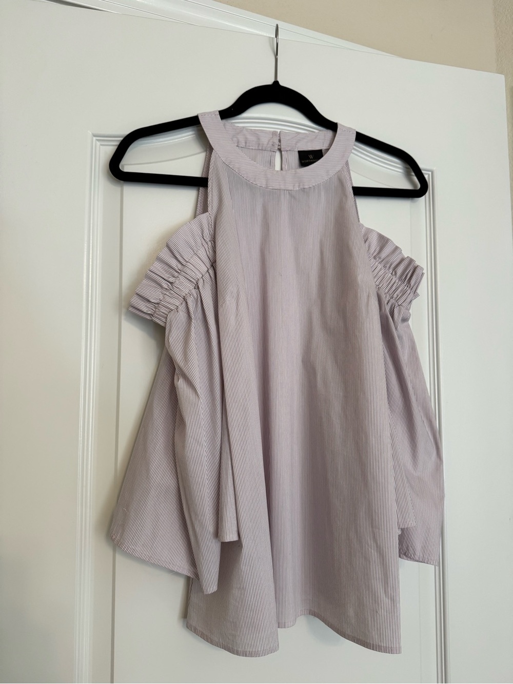 Worthington Lavender Cold-Shoulder Halter Top